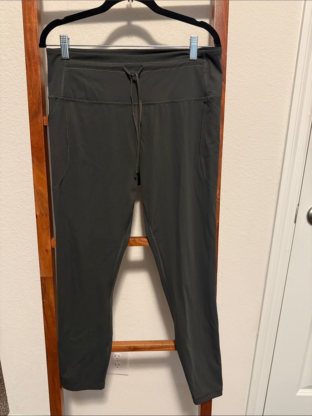 CRZ YOGA Naked Feeling Leggings 25” inseam Drawstring w/ Pockets Olive Green XL